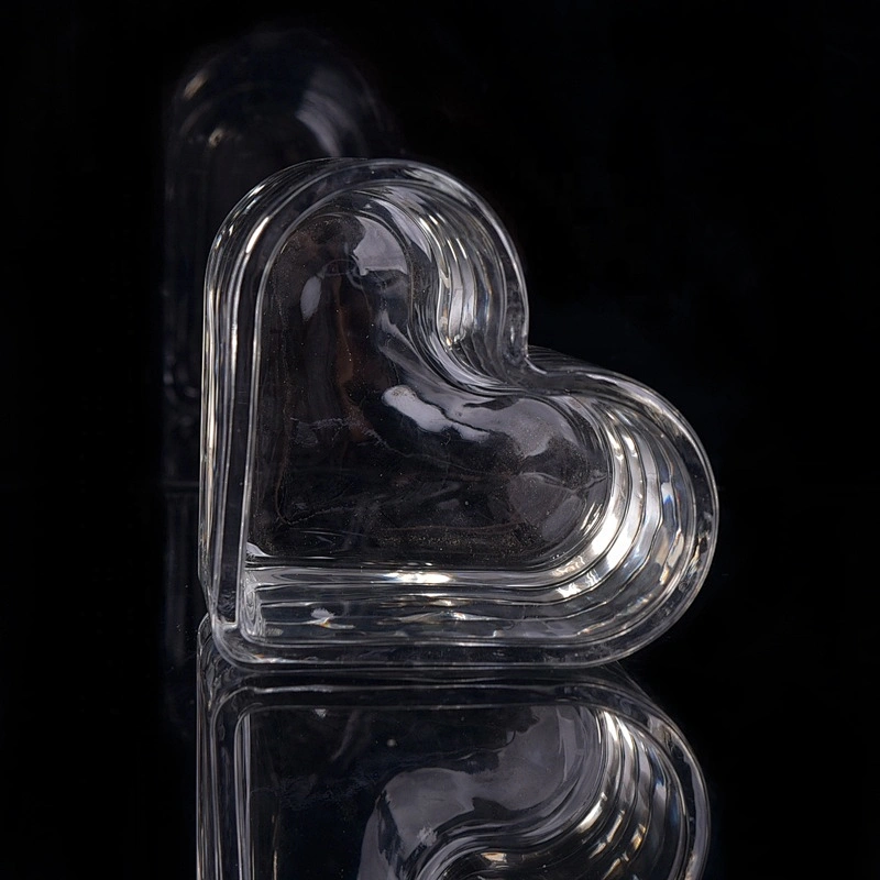 Wholesales Heart Candle Jars Glass Valentine Candle Holders Home Decoration