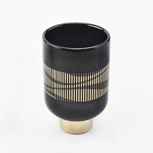 Luxury ceramic candle jars with gold printing