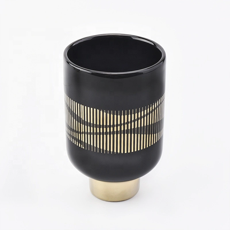Luxury ceramic candle jars with gold printing