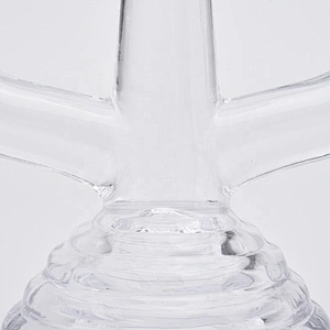 Clear high candlestick glass votive candelabra home decoration wholesale