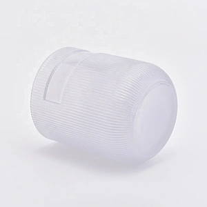 Cylinder customized striped candle vessel glass candle holder home decoration