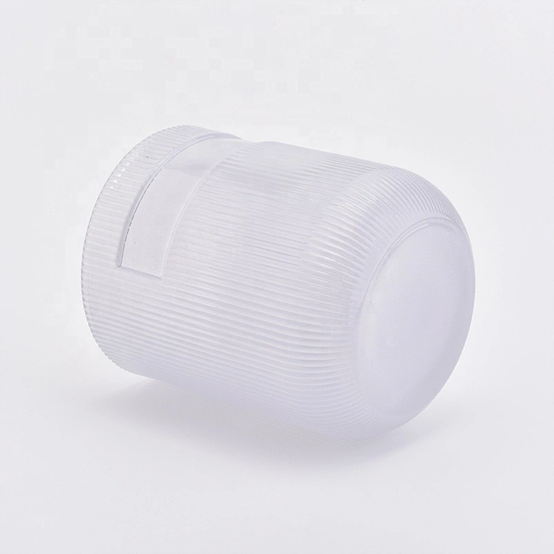 Cylinder customized striped candle vessel glass candle holder home decoration