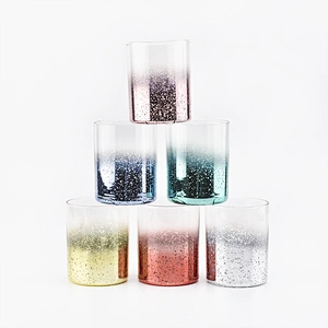 Glass candle  holders mercury multi colors home decoration wholesales