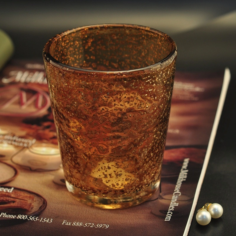Sunny golden cylinder decorative glass candle holders supplier
