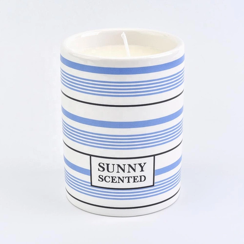 6oz wholesales blue ceramic candle holder in bulk