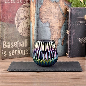 Empty gradient electroplating candle container votive glass candle holder home decor supplier