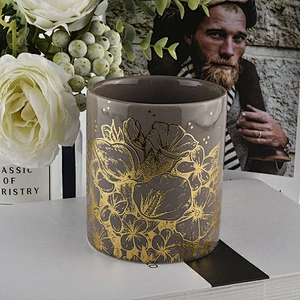 brown glazing glossy ceramic candle jars