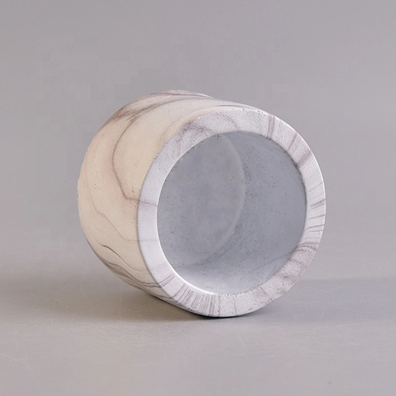 Cylinder cement candle vessel custom candle jar supplier