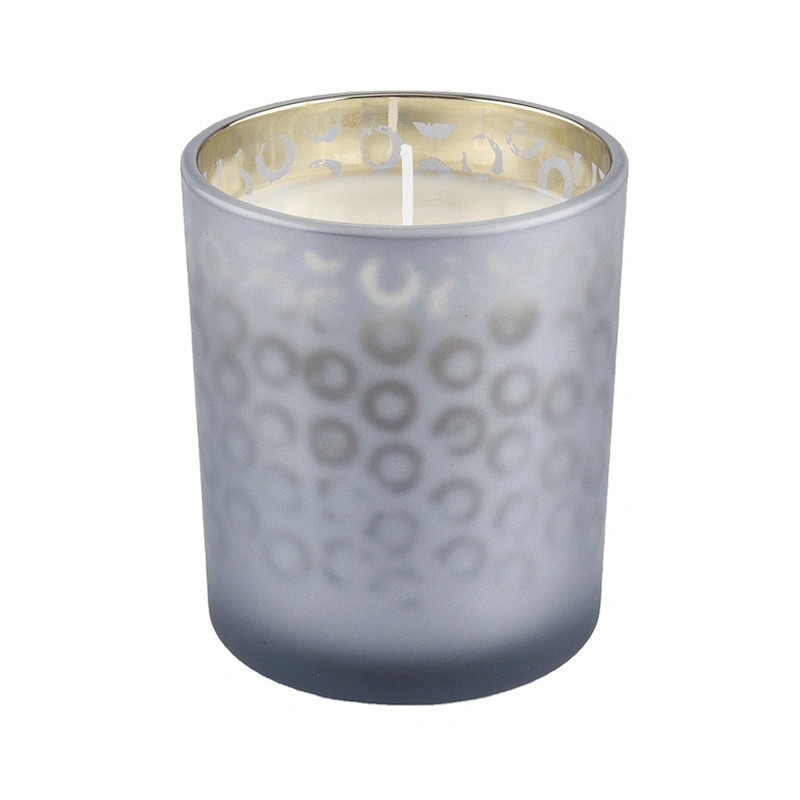 Sunny new design grey matte crystal Luxury glass candle jars