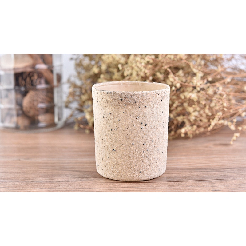 Wholesales luxury custom finish frost cement candle vessels