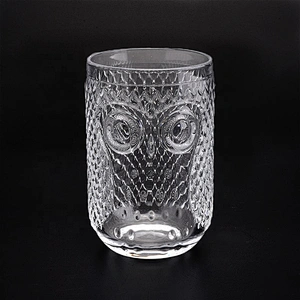 Clear crystal embossed candle cup glass candle bottle centerpieces for wedding table