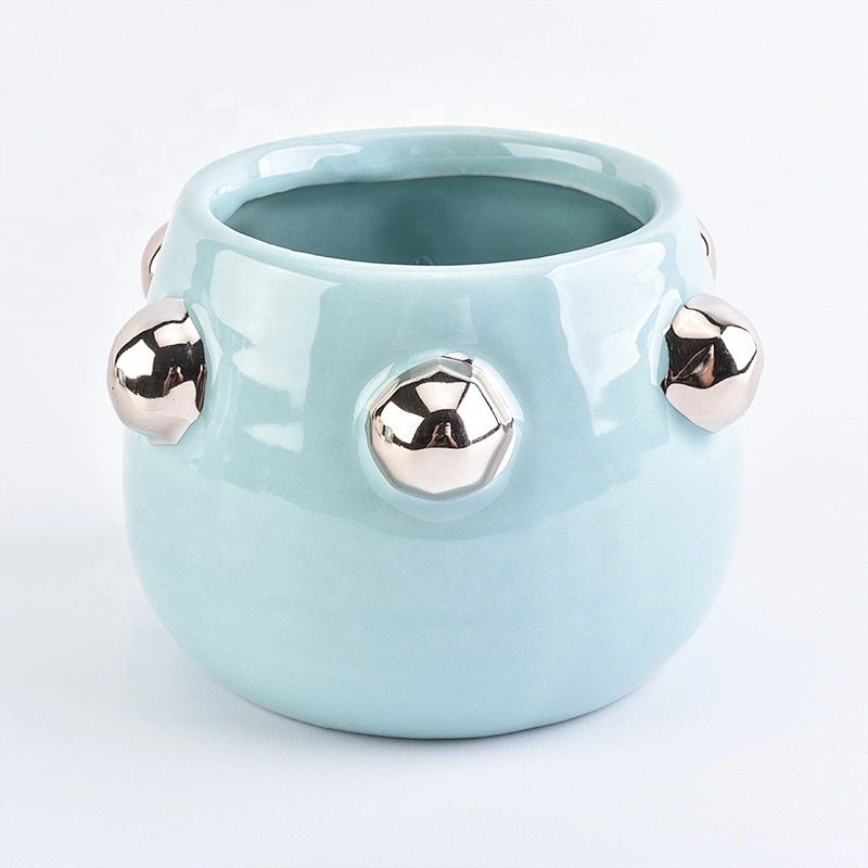 330ml Green ceramic candle holder luxury candle vessel home decor