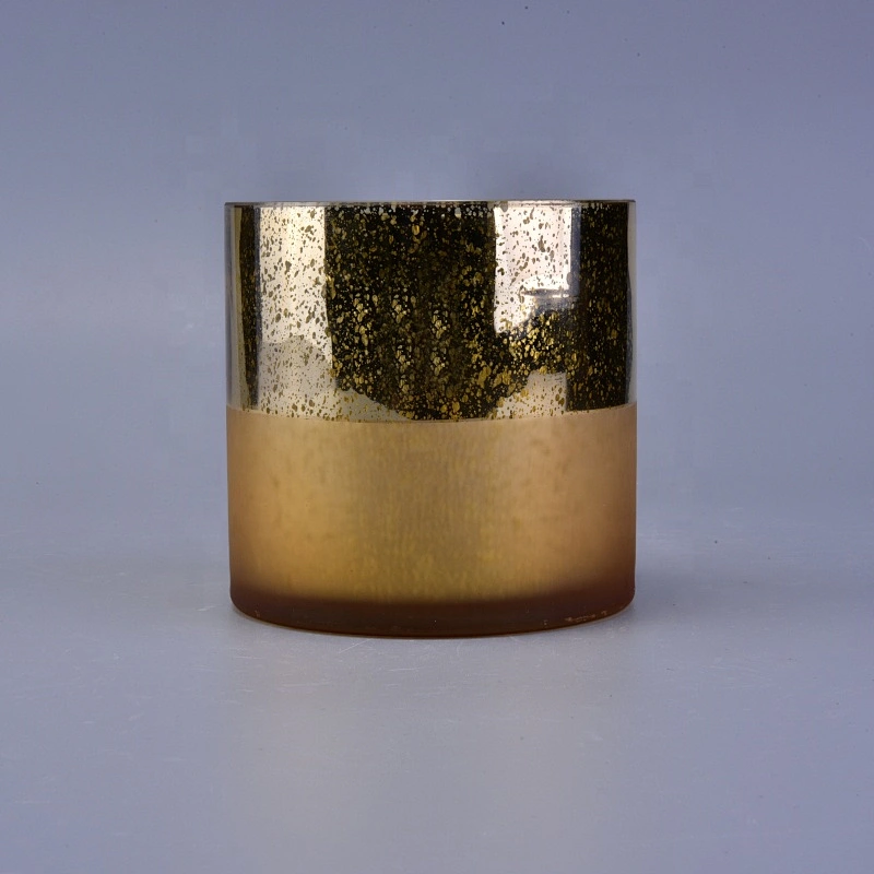 Mercury Gold Glass Votive Candle Holders Matte Gold Dipped Base Home Decor Pieces