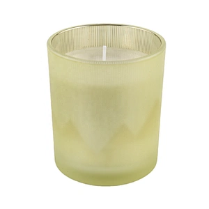 Wholesales cylinder luxury golden frosted glass candle holders jar 10oz 20oz