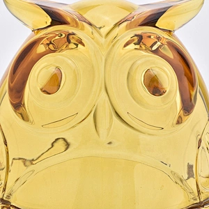Luxury custom gold owl shape glass candle holders with lid