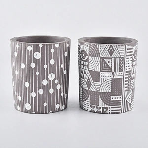 Customized luxury grey ceramic candle holder 10oz