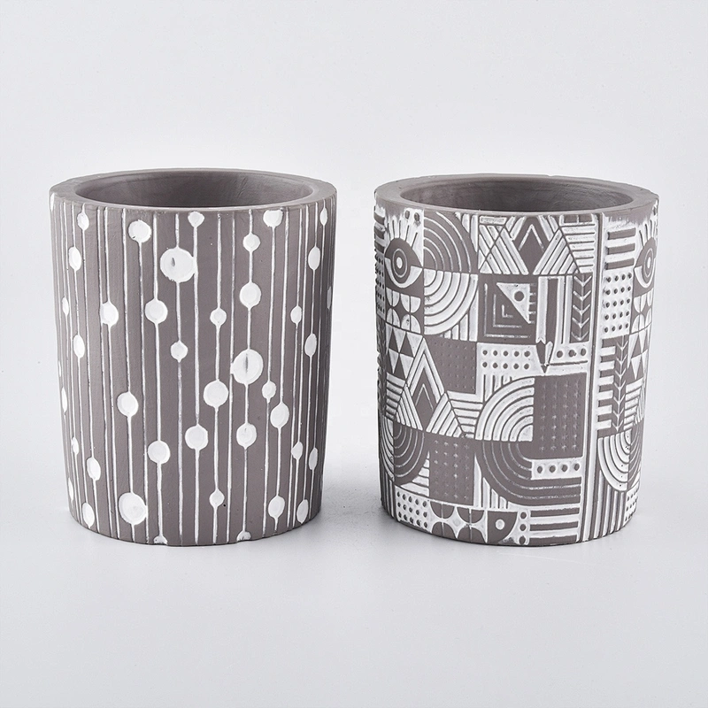 Customized luxury grey ceramic candle holder 10oz