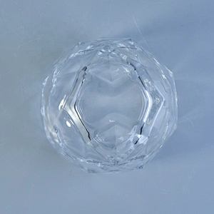 Clear geo cut Glass luxury candle Holder wedding