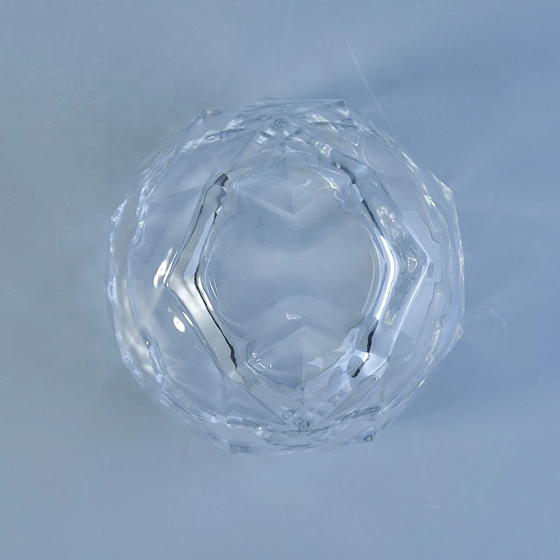 Clear geo cut Glass luxury candle Holder wedding