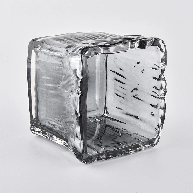 10oz 12oz 14oz Wholesales votive square black Luxury glass candle holder