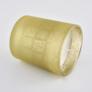 Sunny votive empty golden frosted candle jar glass