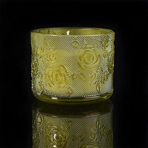 Wholesales tealight gold crystal glass jar candle 10oz 20oz