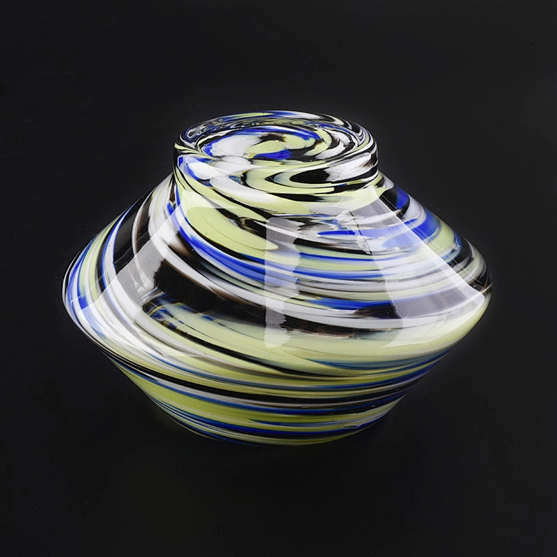multicolored glossy glass container for candles wholesales