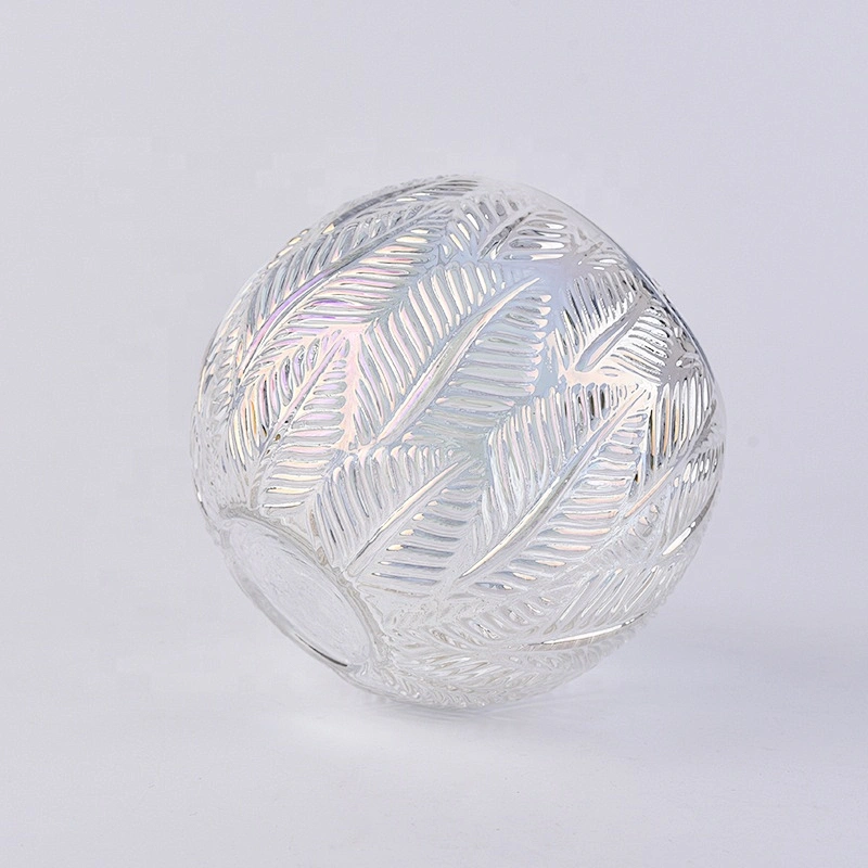 Clear Lotus leaf candle container votive glass candle vessel wedding decor in bulk