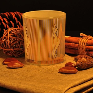 Engraving white custom glass candle holder supplier