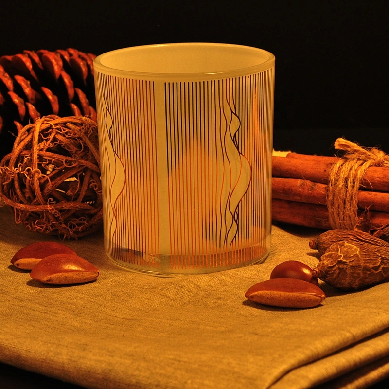 Engraving white custom glass candle holder supplier