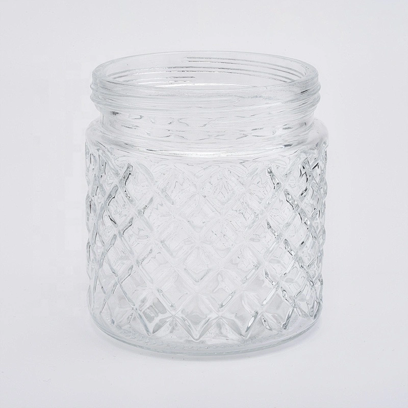 Clear engraving crystal candle holder votive glass candle jar home decorative