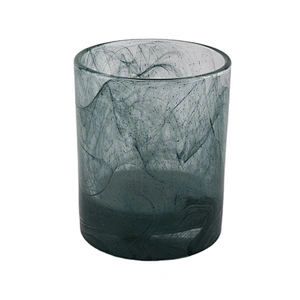 Factory price blue tealight crystal glass candle jars home decor