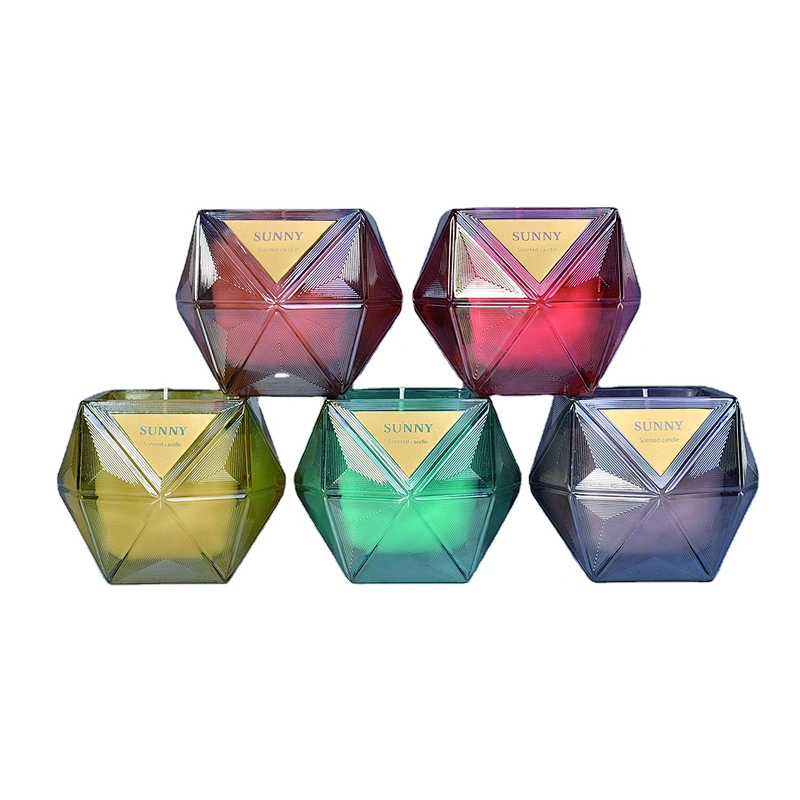 10oz 20oz Sunny new design diamond crystal candle glass jar holder