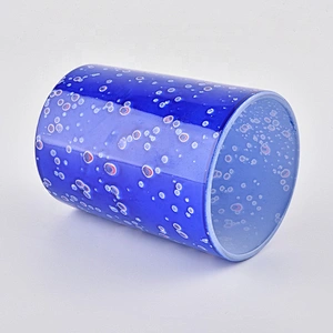Unique design decoration glass candle holder candle glass jar for wedding