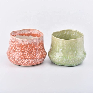 Geo cut ceramic candle container votives candle holders home decor
