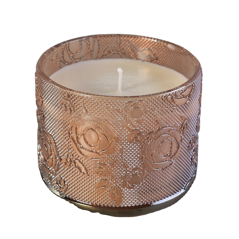 Sunny new rose design luxury tealight Glass candle jar holders