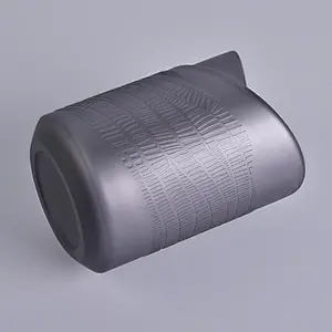 8 oz glass grey candle holder in unique design