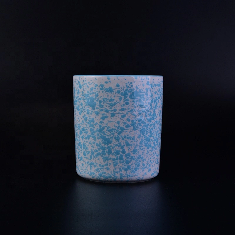 Wholesale decorative blue ceramic candle jar