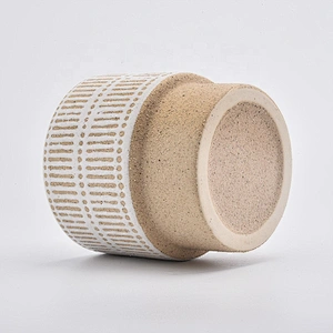 Custom ceramic candlestick stone candle jars home decoration