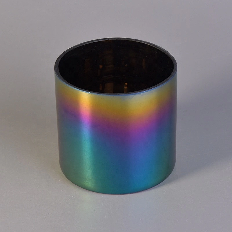 Cylinder plating candle holder glass votive candle jar home decorative wholesale