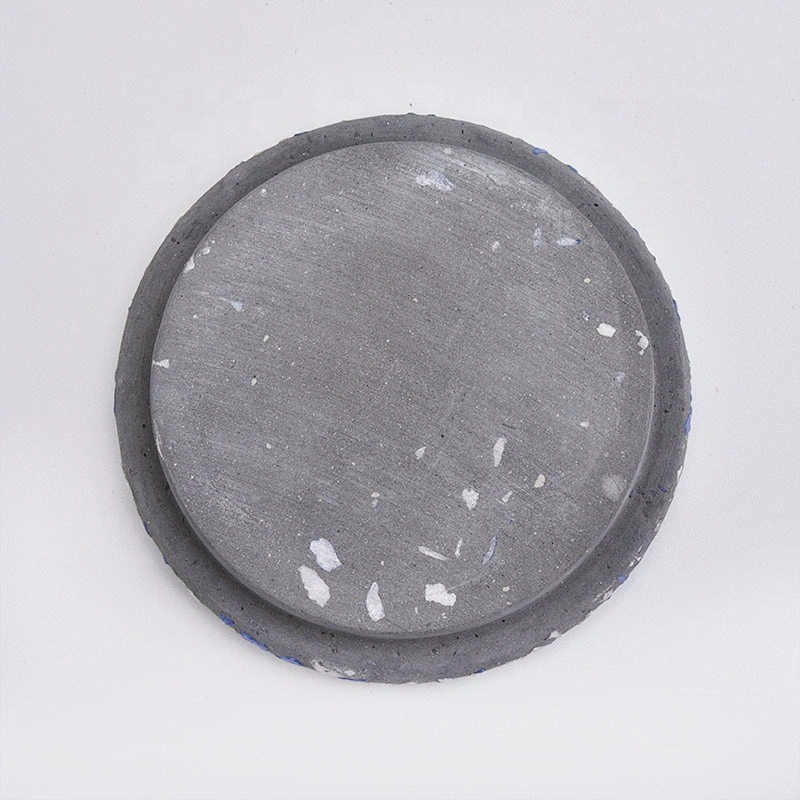Custom round concrete cement lid cover for candle holder