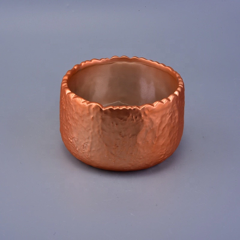 10oz Manufacturer electroplated candle ceramic jar