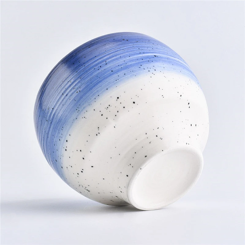 Sunny Glassware design blue color ceramic candle jars ceramic candle containers