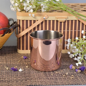 Cylinder Orange Metal Candle Jars Metal candle making vessel for Wedding Decoration use in bulk