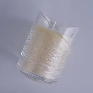 transparent candle jar 8oz unique glass candle container in heart shape design