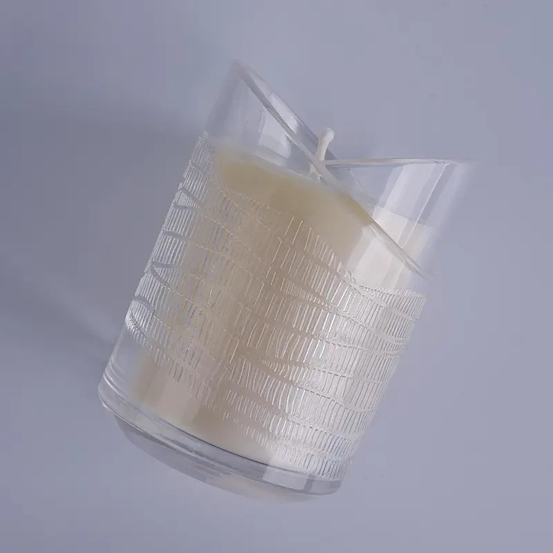 transparent candle jar 8oz unique glass candle container in heart shape design