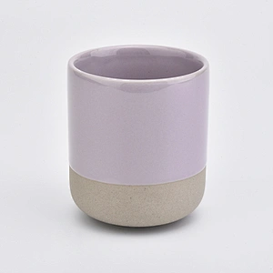 ceramic candle jar purple curved bottom candle holder 12oz