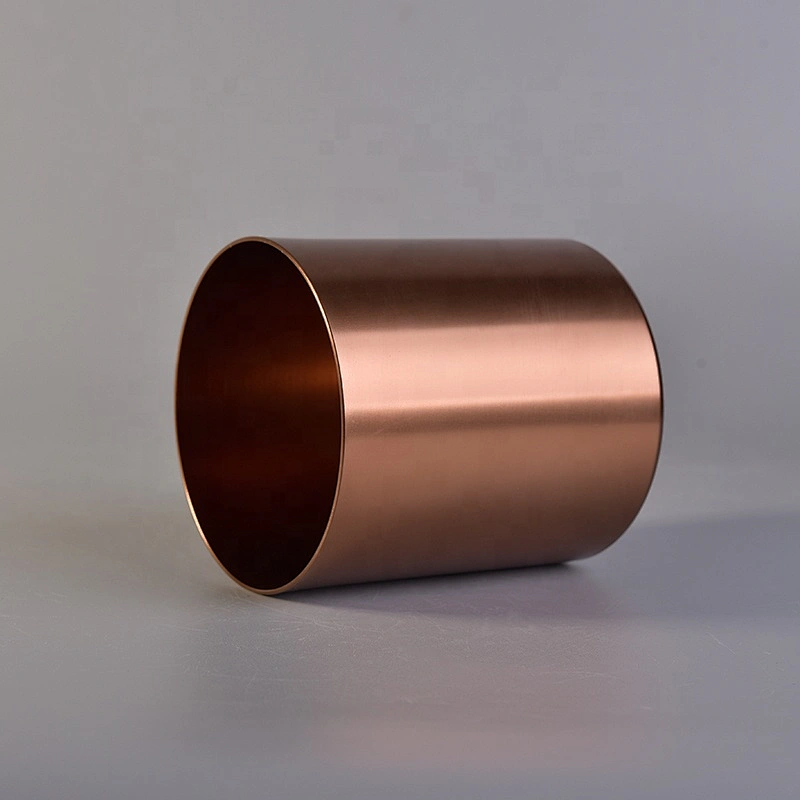 glossy metal vessel for candles, metal candle jars