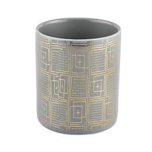 Sunny design Luxury grey empty ceramic candle vessel 10oz 20oz