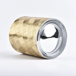 China custom gold decorative PU material cylinder candle jars